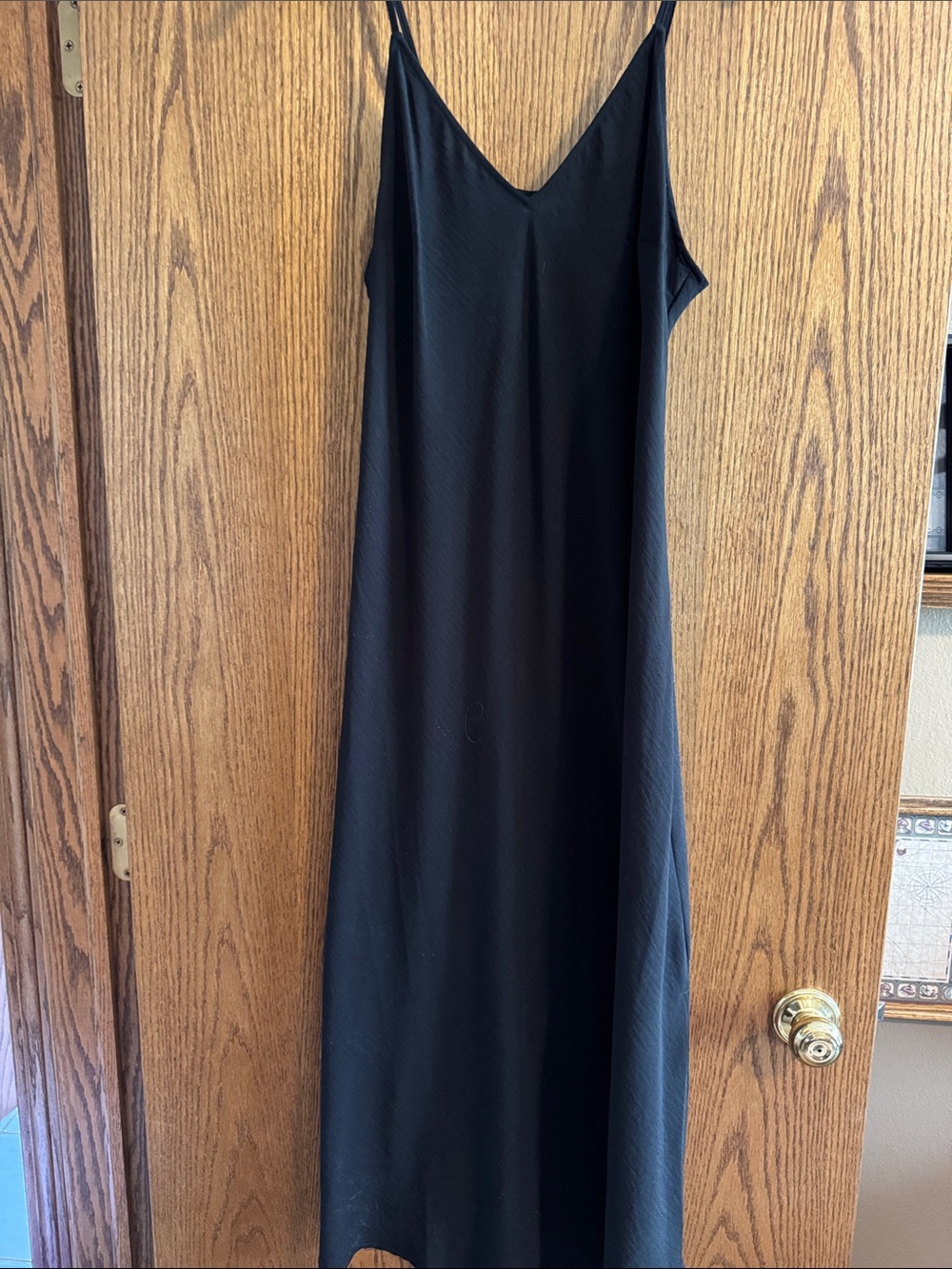 a new day Black Maxi Slip Dress with V-Neck